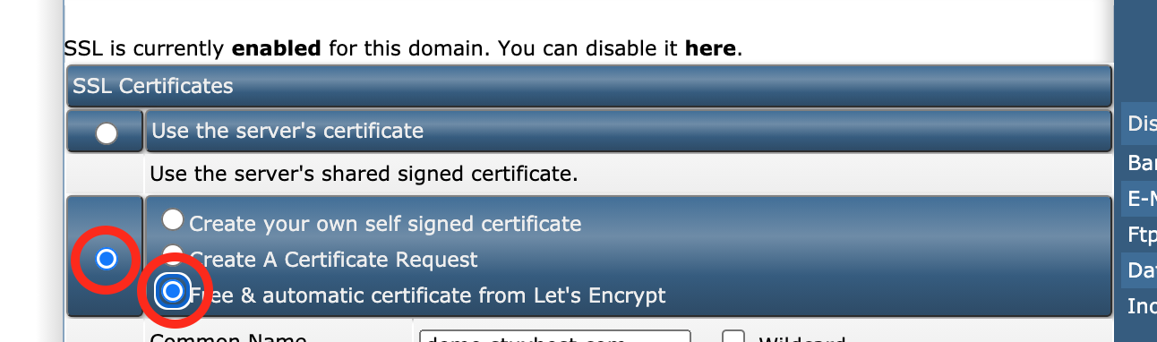 Stuxhost - Install Let's Encrypt SSL 